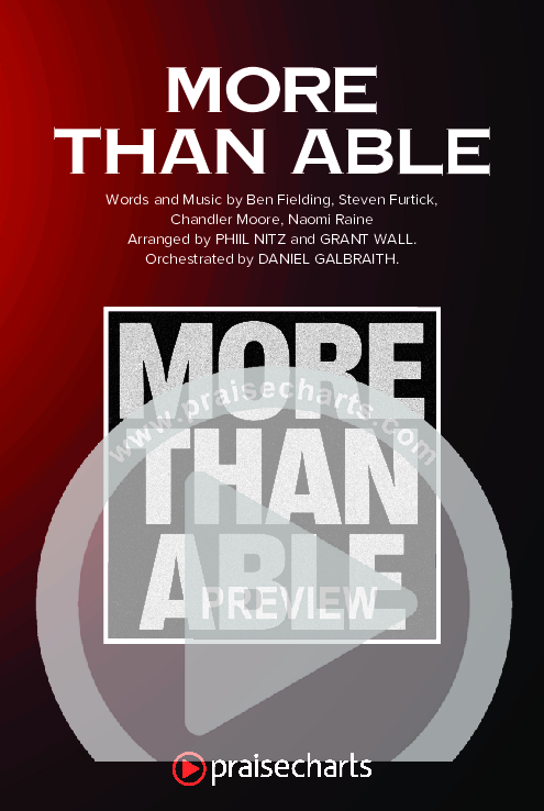 More Than Able (Worship Choir/SAB) Octavo Cover Sheet (Elevation Worship / Chandler Moore / Tiffany Hudson / Arr. Phil Nitz)