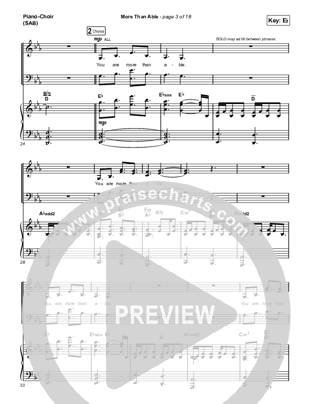 More Than Able (Worship Choir/SAB) Piano/Choir (SAB) (Elevation Worship / Chandler Moore / Tiffany Hudson / Arr. Phil Nitz)