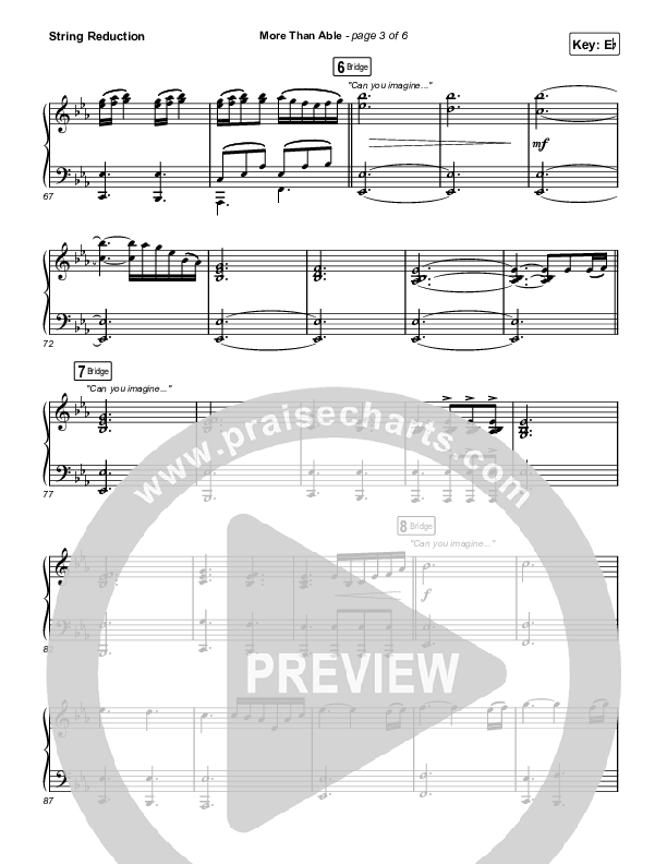 More Than Able (Worship Choir/SAB) String Reduction (Elevation Worship / Chandler Moore / Tiffany Hudson / Arr. Phil Nitz)