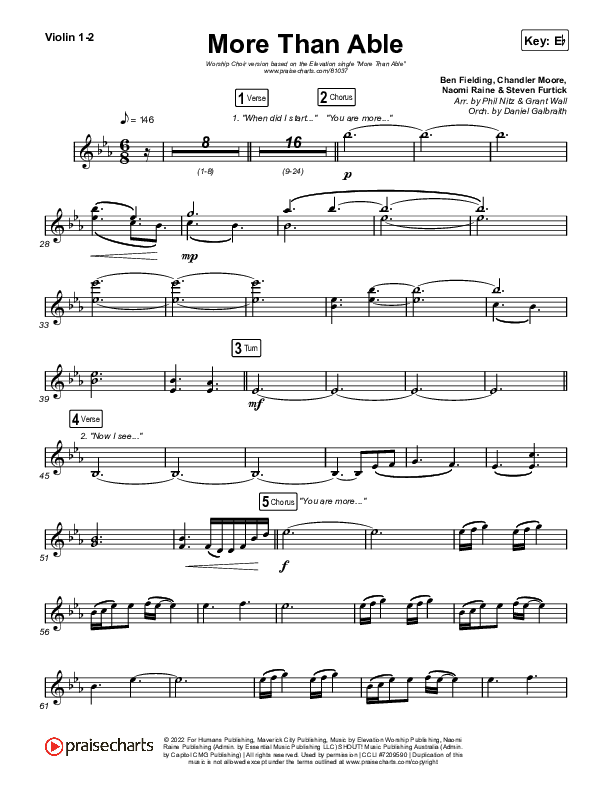 More Than Able (Worship Choir/SAB) String Pack (Elevation Worship / Chandler Moore / Tiffany Hudson / Arr. Phil Nitz)