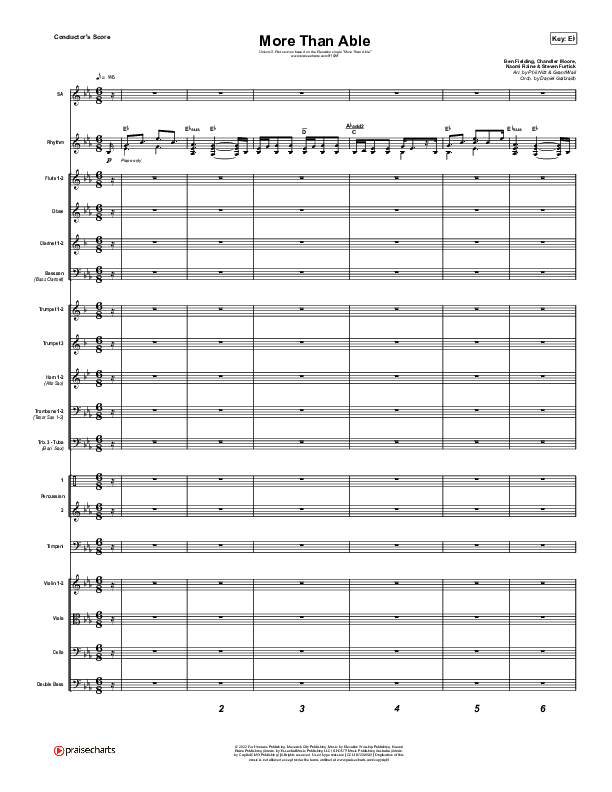 More Than Able (Unison/2-Part) Conductor's Score (Elevation Worship / Chandler Moore / Tiffany Hudson / Arr. Phil Nitz)