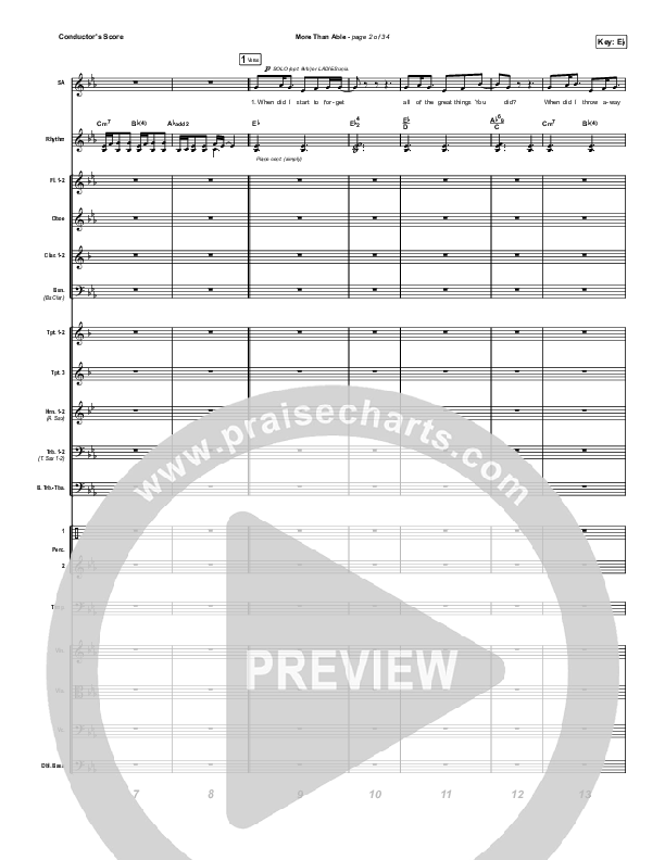 More Than Able (Unison/2-Part) Conductor's Score (Elevation Worship / Chandler Moore / Tiffany Hudson / Arr. Phil Nitz)