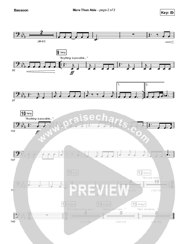More Than Able (Sing It Now) Bassoon (Elevation Worship / Chandler Moore / Tiffany Hudson / Arr. Phil Nitz)