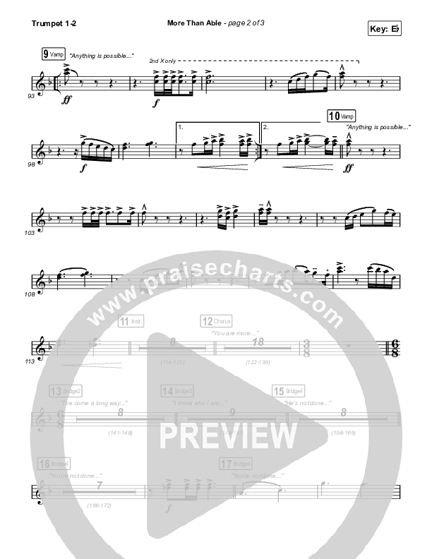 More Than Able (Sing It Now) Trumpet 1,2 (Elevation Worship / Chandler Moore / Tiffany Hudson / Arr. Phil Nitz)