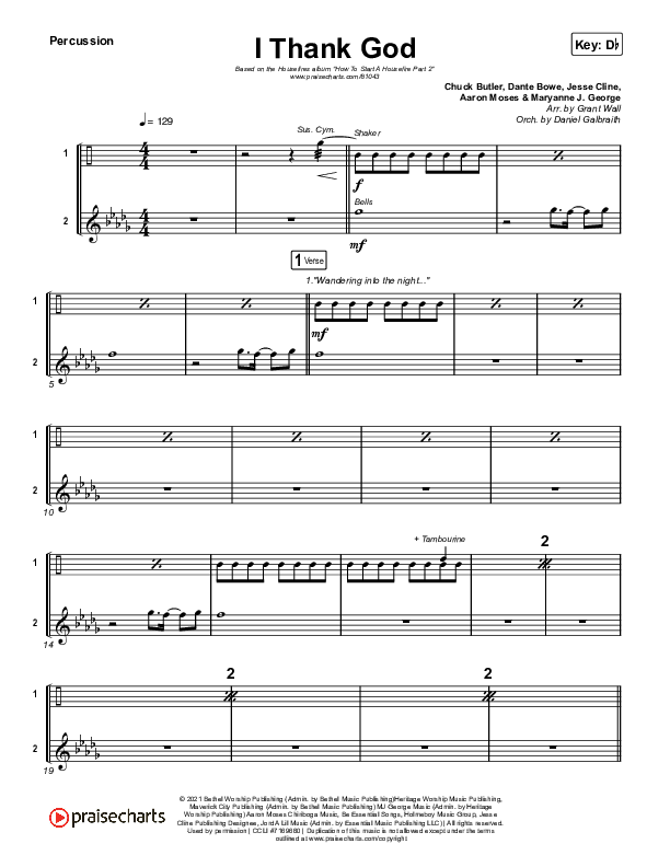 I Thank God Percussion (Housefires / JWLKRS Worship)