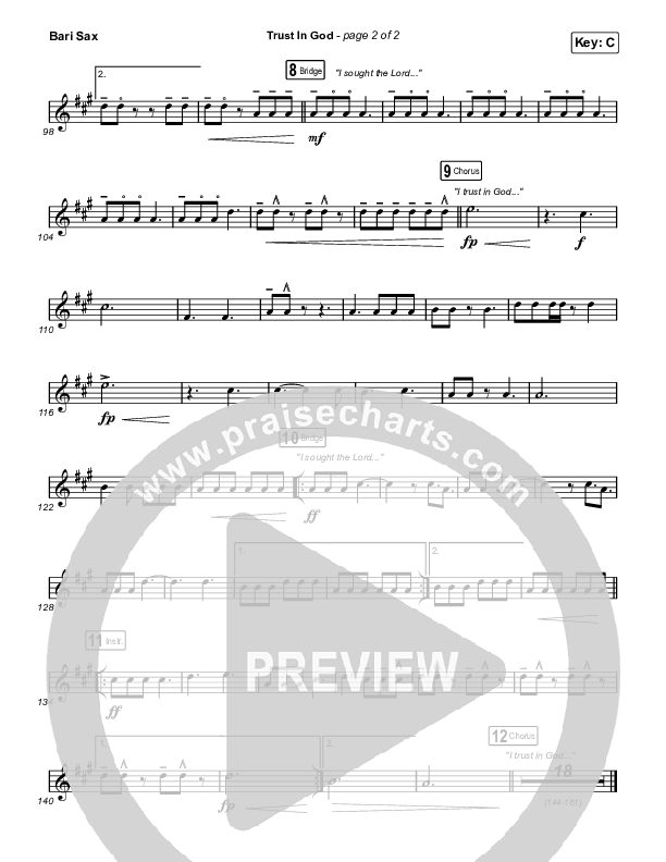 Trust In God Bari Sax (Elevation Worship / Chris Brown)