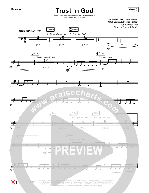 Trust In God Bassoon (Elevation Worship / Chris Brown)