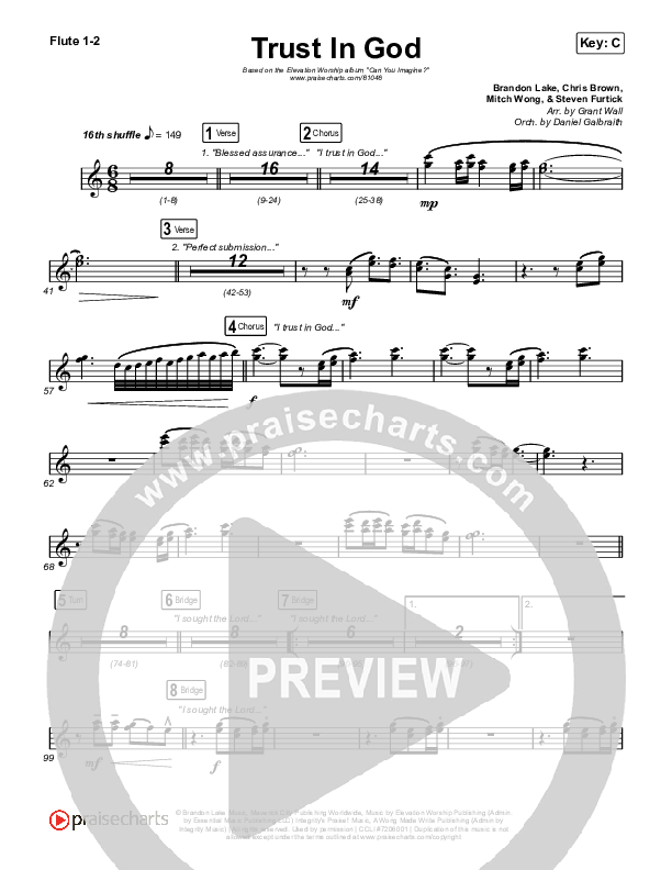 Trust In God Flute 1,2 (Elevation Worship / Chris Brown)