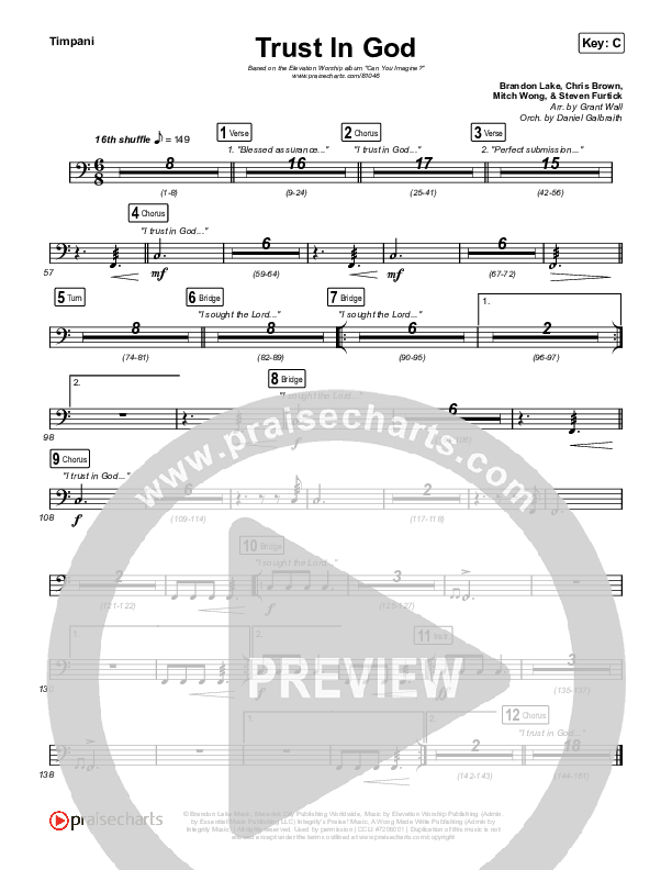 Trust In God Timpani (Elevation Worship / Chris Brown)