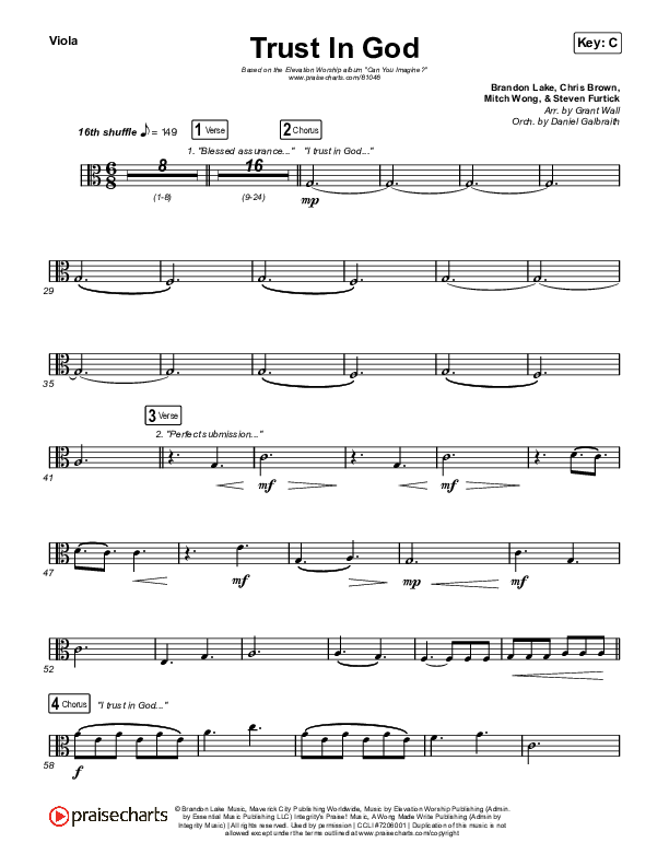 Trust In God Viola (Elevation Worship / Chris Brown)