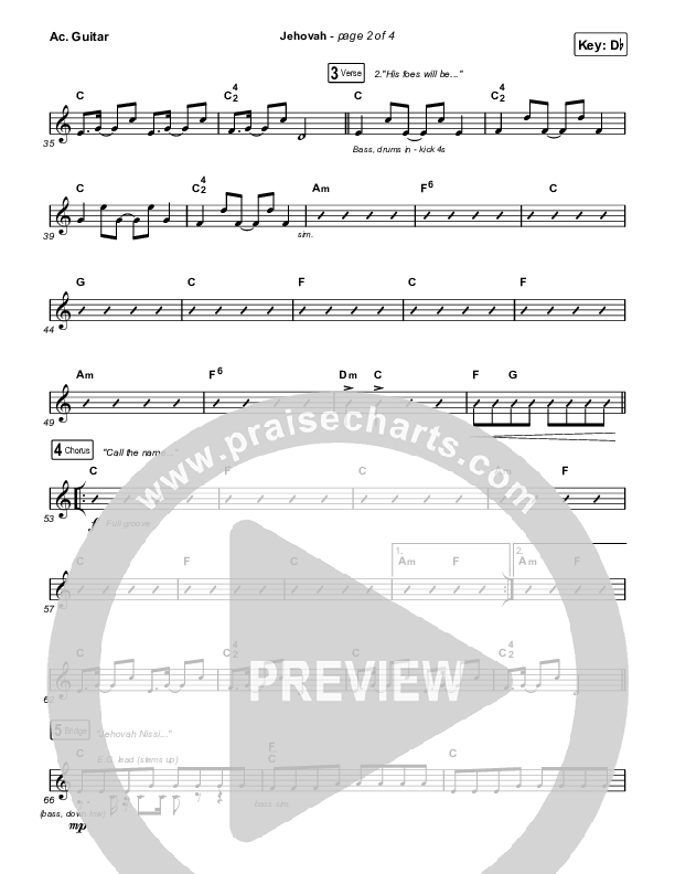 Jehovah Acoustic Guitar (Elevation Worship / Chris Brown)