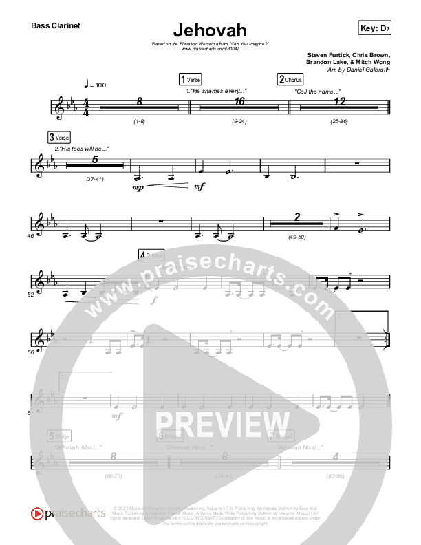 Jehovah Bass Clarinet (Elevation Worship / Chris Brown)