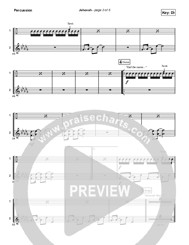 Jehovah Percussion (Elevation Worship / Chris Brown)