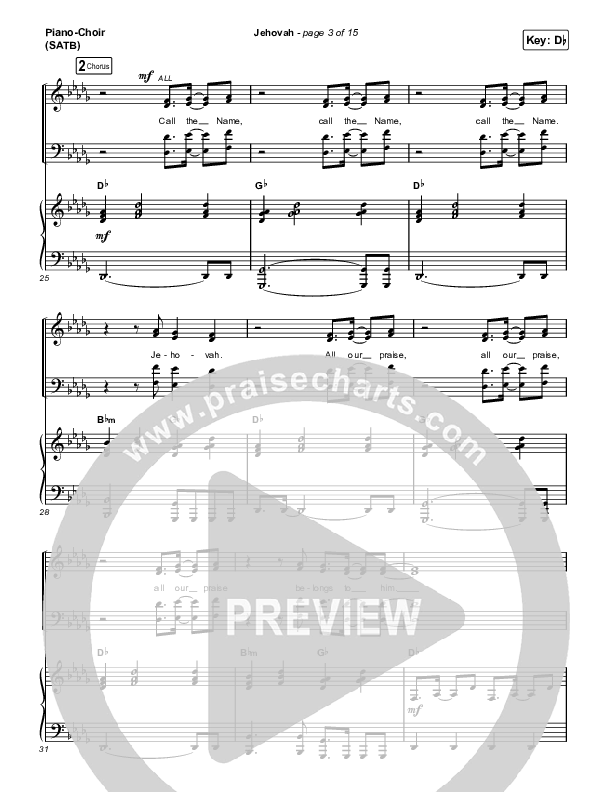Jehovah Sheet Music PDF (Elevation Worship / Chris Brown) - PraiseCharts