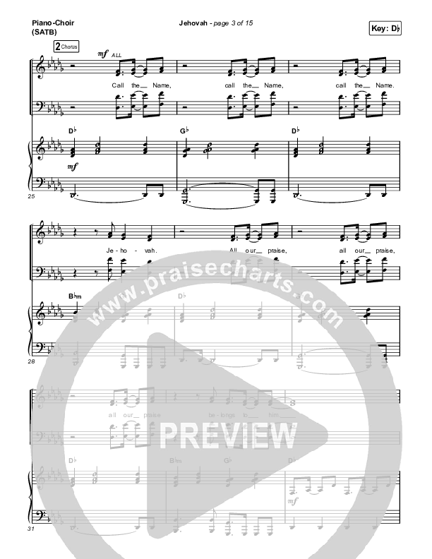 Jehovah Piano/Vocal (SATB) (Elevation Worship / Chris Brown)