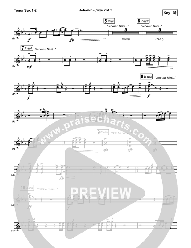 Jehovah Tenor Sax 1/2 (Elevation Worship / Chris Brown)
