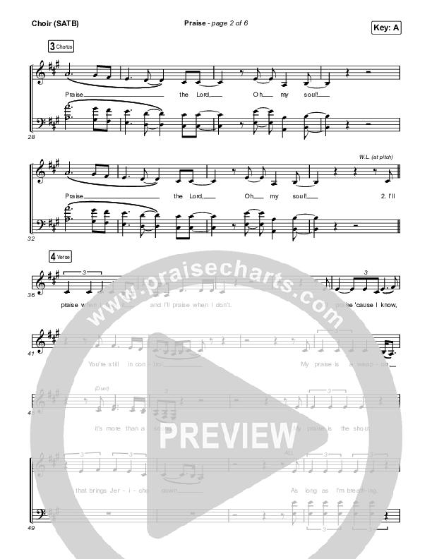 Praise Choir Sheet (SATB) (Elevation Worship / Chris Brown / Brandon Lake / Chandler Moore)