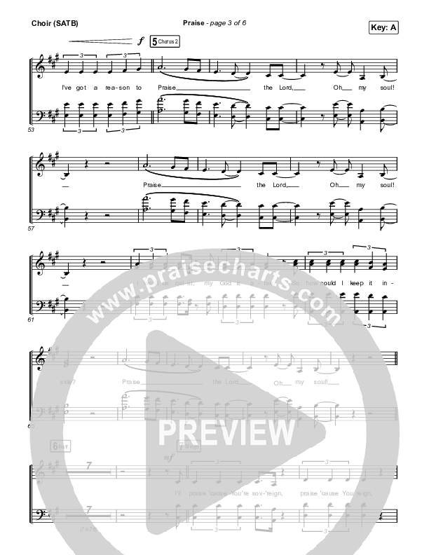 Praise Choir Sheet (SATB) (Elevation Worship / Chris Brown / Brandon Lake / Chandler Moore)