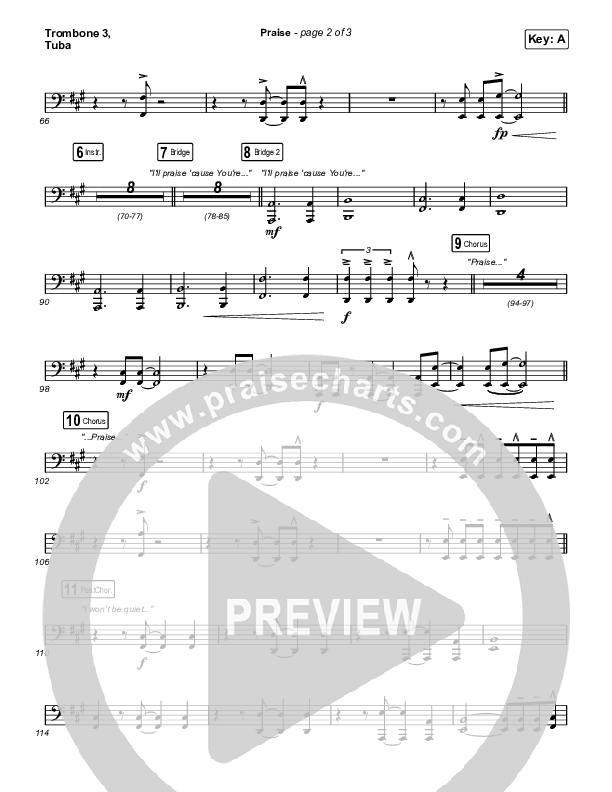 Praise Trombone 3/Tuba (Elevation Worship / Chris Brown / Brandon Lake / Chandler Moore)