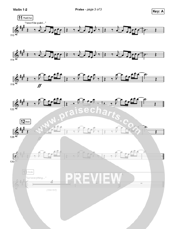Praise Violin 1,2 (Elevation Worship / Chris Brown / Brandon Lake / Chandler Moore)