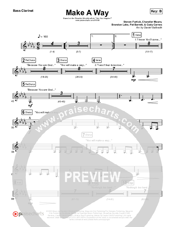 Make A Way Bass Clarinet (Elevation Worship / Brandon Lake / Chandler Moore)