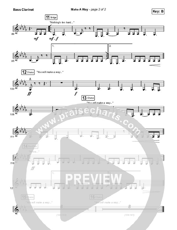 Make A Way Bass Clarinet (Elevation Worship / Brandon Lake / Chandler Moore)