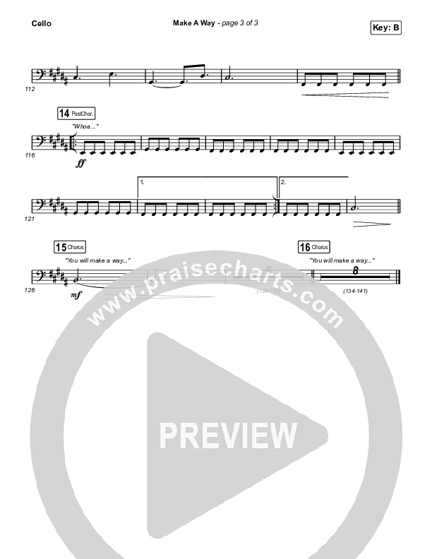 Make A Way Cello (Elevation Worship / Brandon Lake / Chandler Moore)