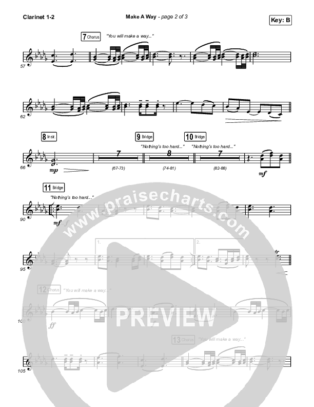 Make A Way Clarinet 1/2 (Elevation Worship / Brandon Lake / Chandler Moore)