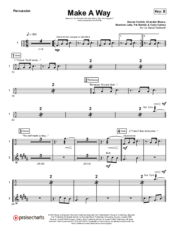 Make A Way Percussion (Elevation Worship / Brandon Lake / Chandler Moore)