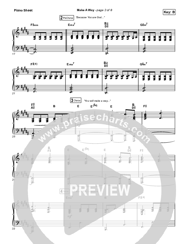 Make A Way Piano Sheet (Elevation Worship / Brandon Lake / Chandler Moore)