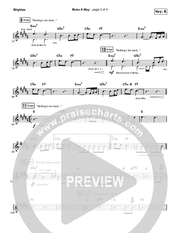 Make A Way Rhythm Chart (Elevation Worship / Brandon Lake / Chandler Moore)