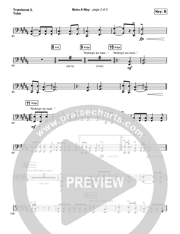 Make A Way Trombone 3/Tuba (Elevation Worship / Brandon Lake / Chandler Moore)