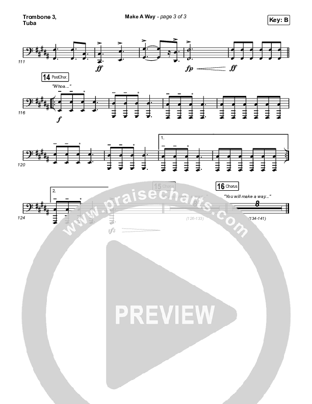Make A Way Trombone 3/Tuba (Elevation Worship / Brandon Lake / Chandler Moore)