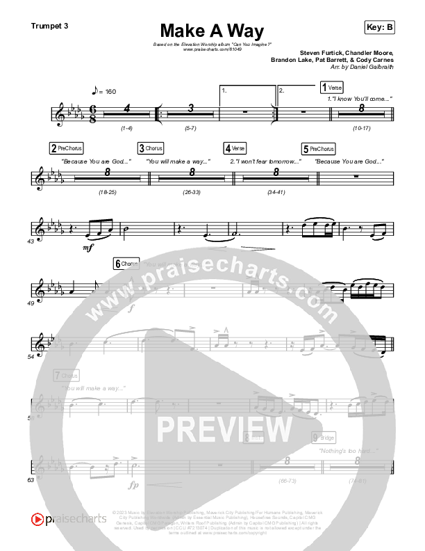 Make A Way Trumpet 3 (Elevation Worship / Brandon Lake / Chandler Moore)