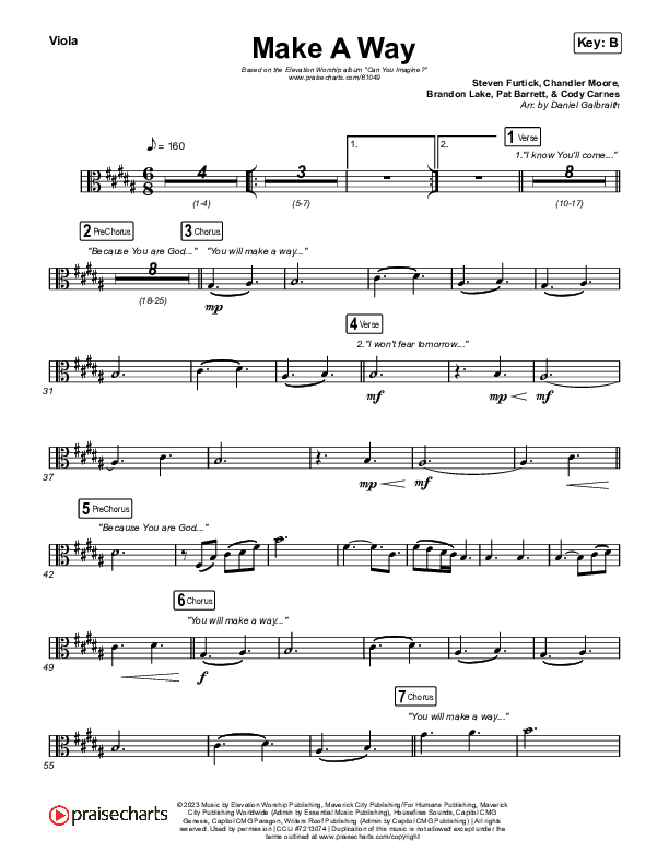 Make A Way Viola (Elevation Worship / Brandon Lake / Chandler Moore)