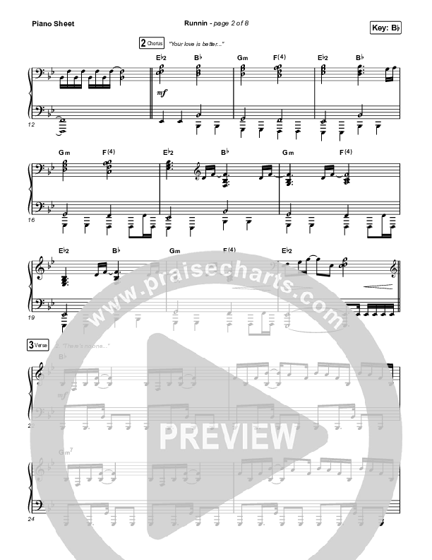 Runnin Piano Sheet (Elevation Worship / Brandon Lake)
