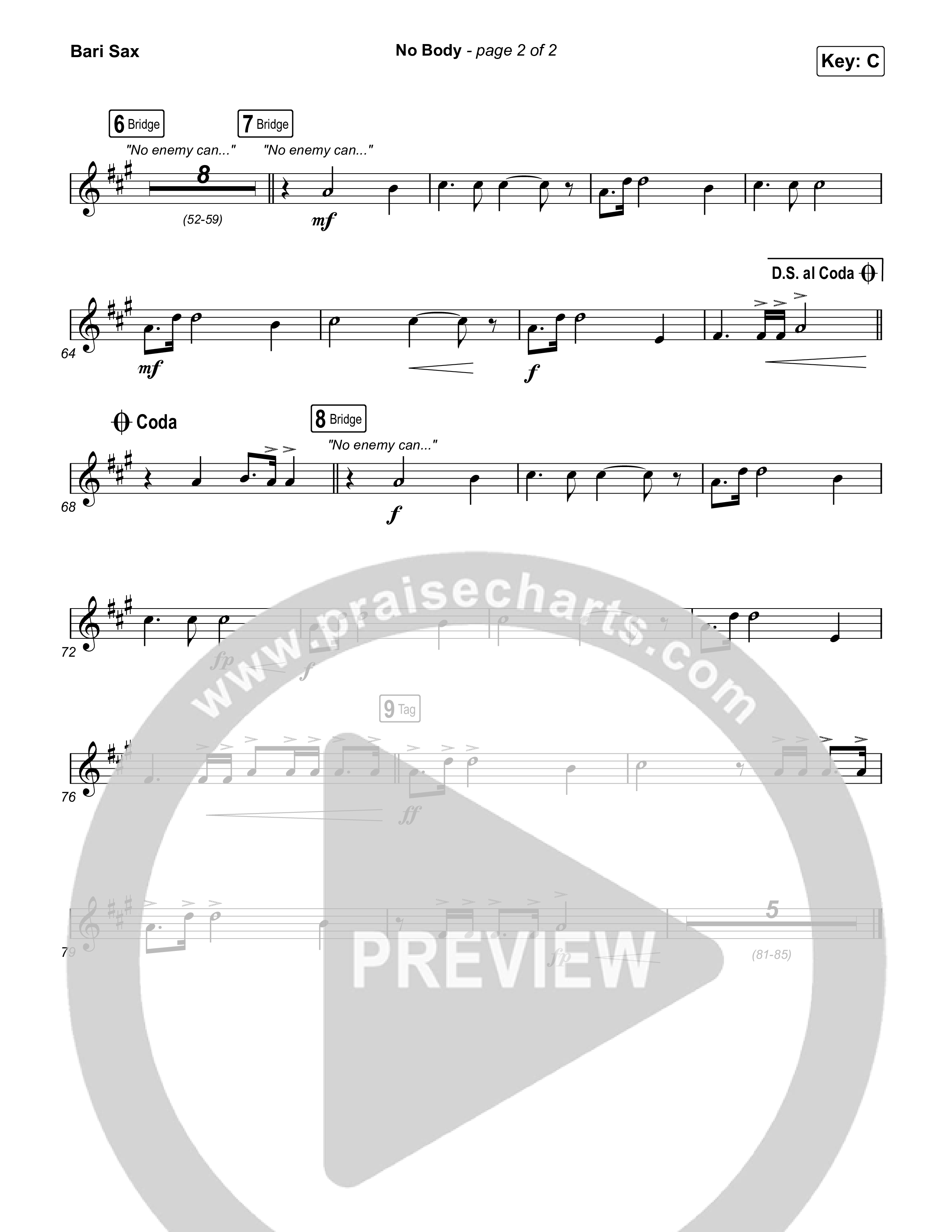 No Body Bari Sax (Elevation Worship / Jonsal Barrientes)