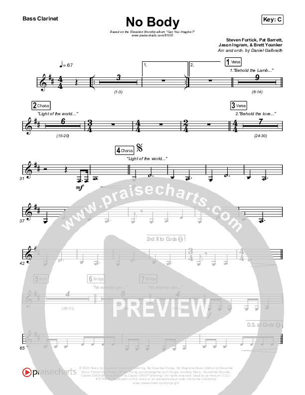 No Body Bass Clarinet (Elevation Worship / Jonsal Barrientes)