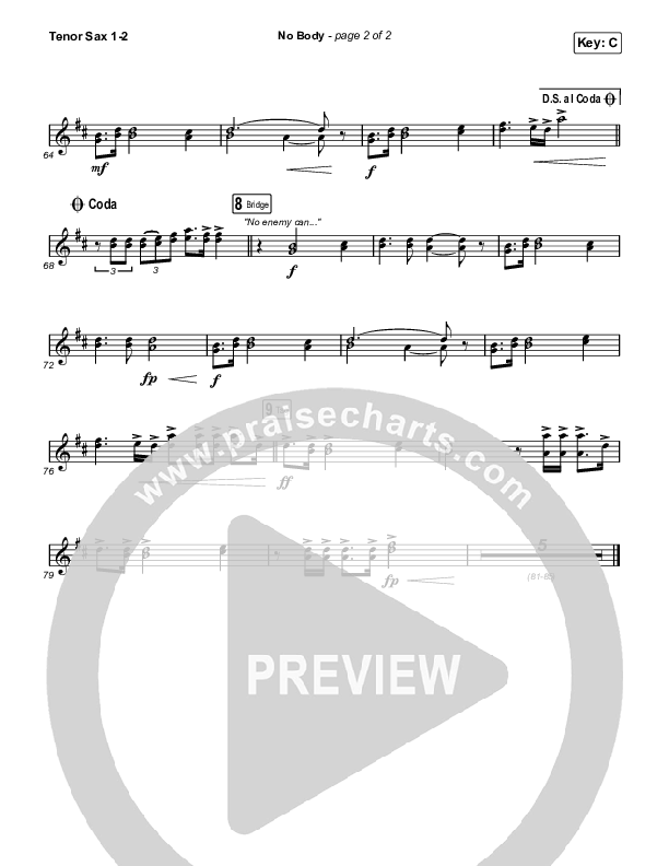 No Body Tenor Sax 1/2 (Elevation Worship / Jonsal Barrientes)