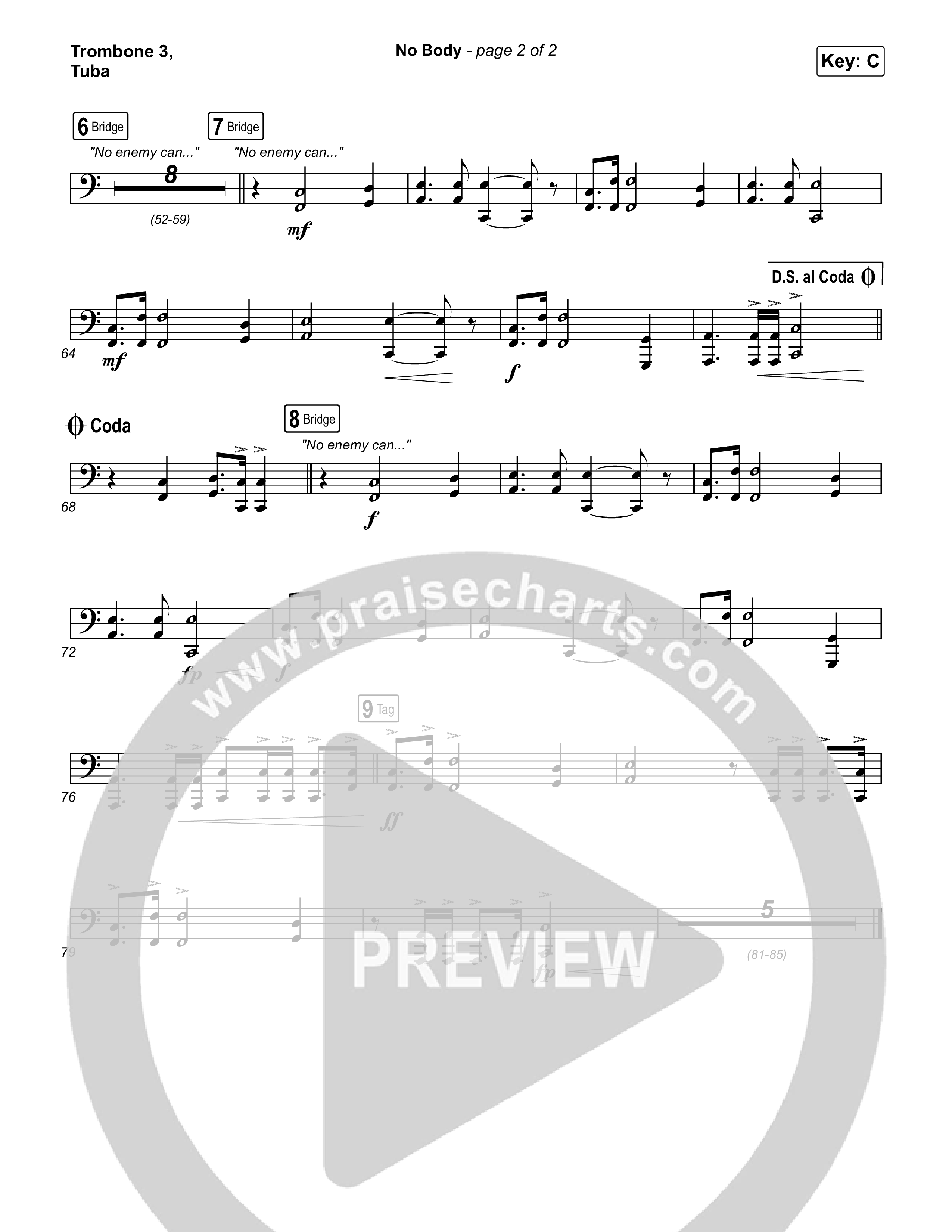 No Body Trombone 3/Tuba (Elevation Worship / Jonsal Barrientes)