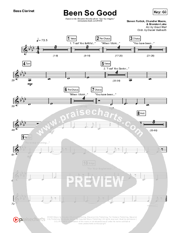 Been So Good Bass Clarinet (Elevation Worship / Tiffany Hudson)