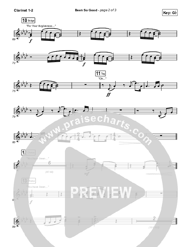 Been So Good Clarinet 1/2 (Elevation Worship / Tiffany Hudson)