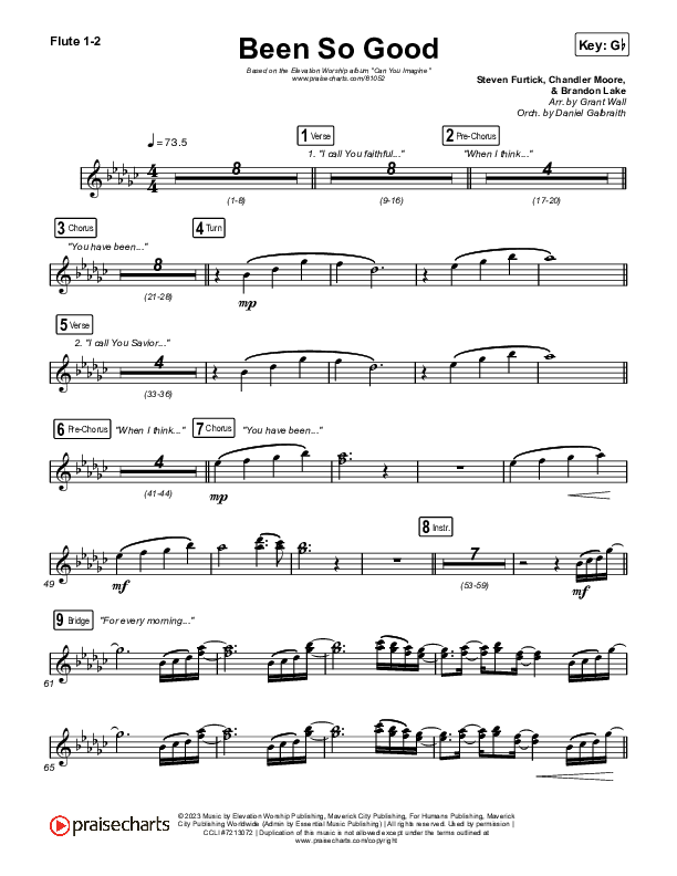Been So Good Flute 1,2 (Elevation Worship / Tiffany Hudson)