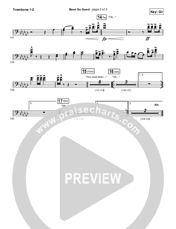 Been So Good Trombone 1,2 (Elevation Worship / Tiffany Hudson)