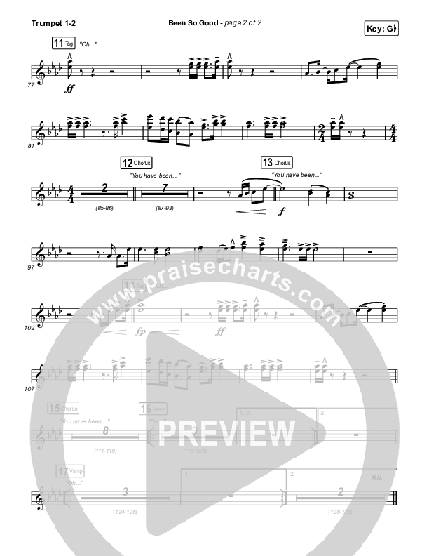 Been So Good Trumpet 1,2 (Elevation Worship / Tiffany Hudson)