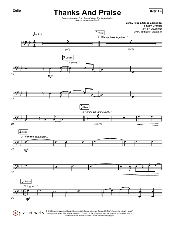 Thanks And Praise (Live) Cello (Songs From The Soil / Lucy Grimble / Philippa Hanna / Rich DiCas)