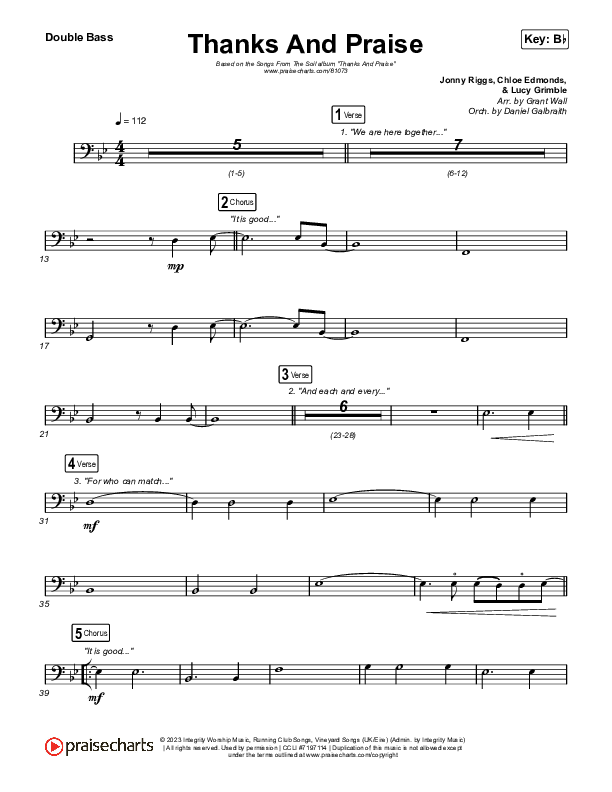 Thanks And Praise (Live) Double Bass (Songs From The Soil / Lucy Grimble / Philippa Hanna / Rich DiCas)