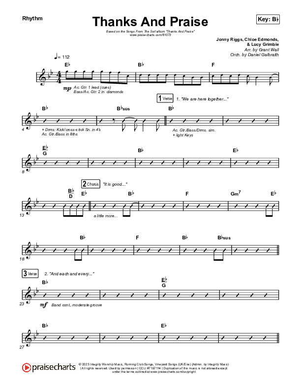 Thanks And Praise (Live) Rhythm Pack (Songs From The Soil / Lucy Grimble / Philippa Hanna / Rich DiCas)