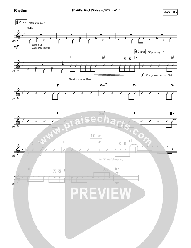 Thanks And Praise (Live) Rhythm Pack (Songs From The Soil / Lucy Grimble / Philippa Hanna / Rich DiCas)