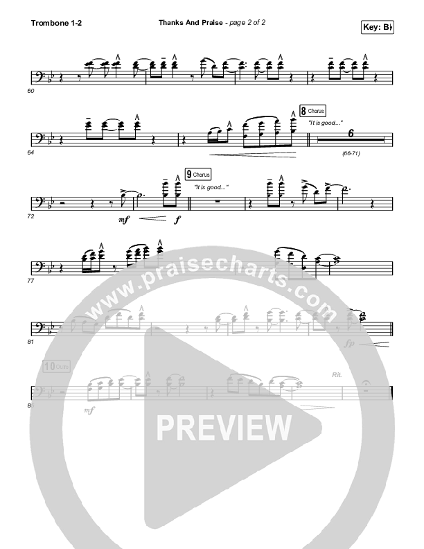 Thanks And Praise (Live) Trombone 1/2 (Songs From The Soil / Lucy Grimble / Philippa Hanna / Rich DiCas)